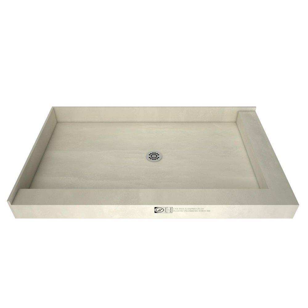 Tile Redi USA Polished Chrome 34 in. Double Curb Shower Base with Center Drain 