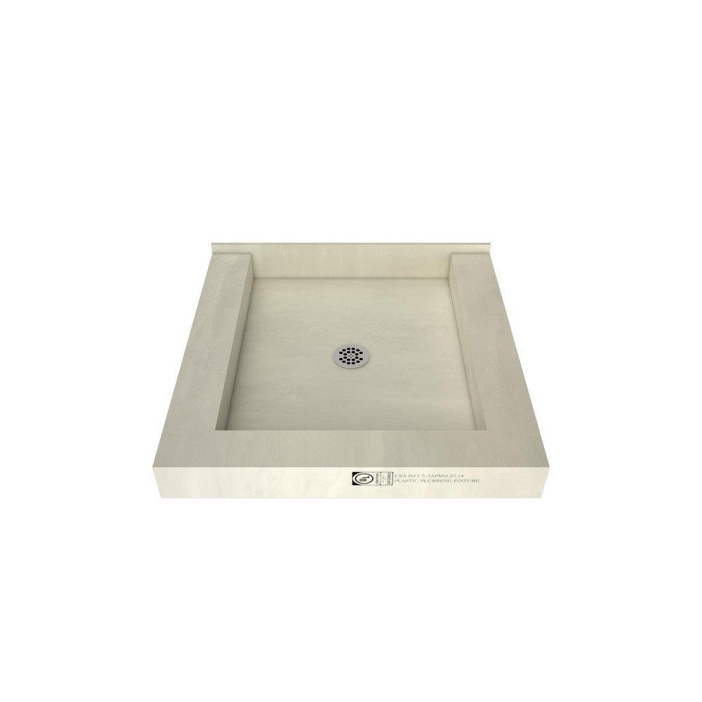 Tile Redi USA Polished Chrome 36 in. Triple Curb Shower Base with Center Drain 