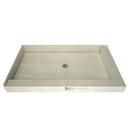 66 x 42 in. Double Curb Shower Base with Center Drainin Grey