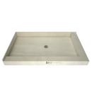Tile Redi USA Polished Chrome 66 x 42 in. Double Curb Shower Base with Center Drain 