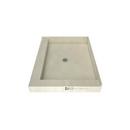 Tile Redi USA Polished Chrome 48 x 37 in. Double Curb Shower Base with Center Drainin Grey 