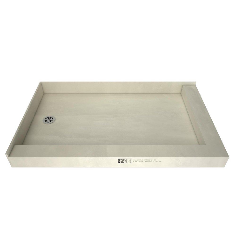 Tile Redi USA Polished Chrome 30 in. Double Threshold Shower Base with Left Drain 