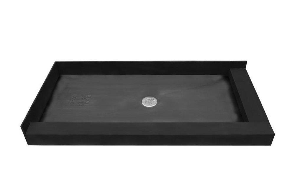 Tile Redi USA Black 30 in. Double Curb Shower Base with Center Drain 
