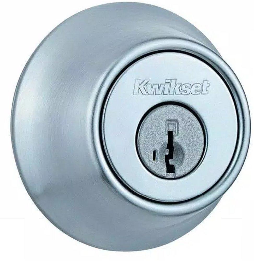 Kwikset Satin Chrome Single Cylinder Deadbolt Lock in Satin Chrome 