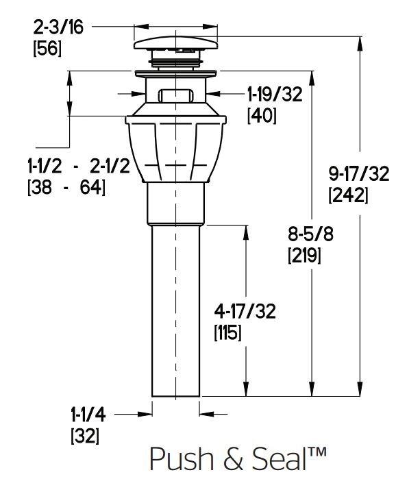 Pfister Brushed Nickel Plastic Push-Pull Drain 