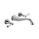1.5 gpm 3-Hole Lavatory Faucet with Double Lever Handle Wall Mount Faucet in Polished Chrome