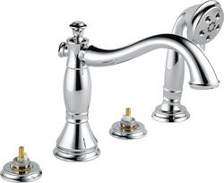 Two Handle Roman Tub Faucet with Hand Shower in Chrome (Handles Sold Separately) (Trim Only)