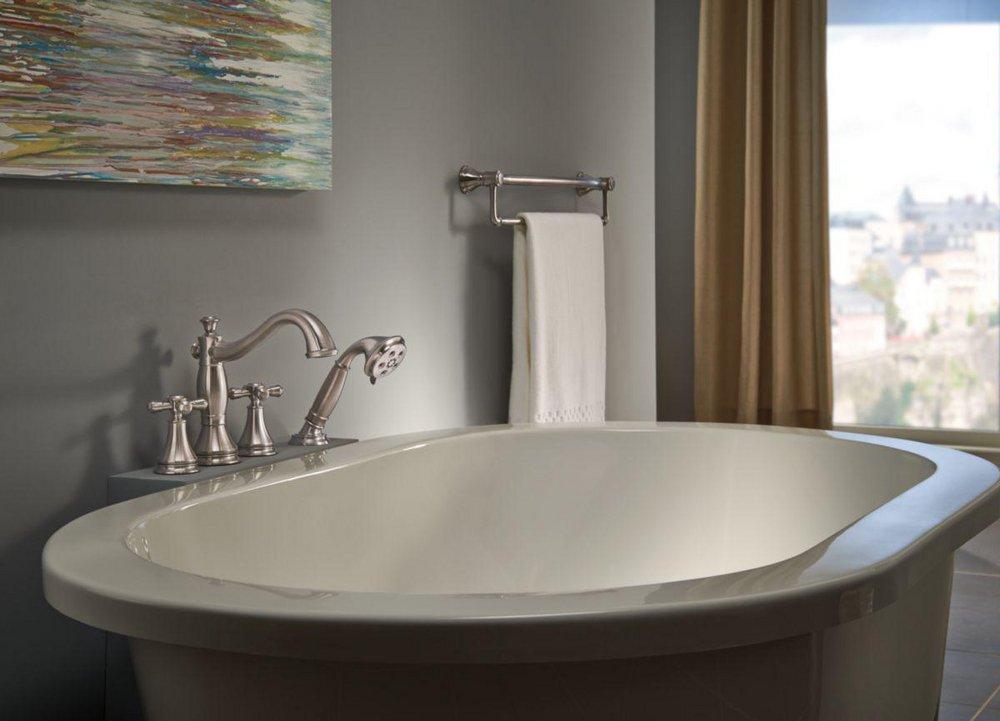 Delta Faucet Brilliance Stainless No Handle Roman Tub Faucet Trim Only 