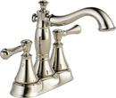 Delta Faucet Polished Nickel Two Handle Centerset Bathroom Sink Faucet with Pop-Up Drain Assembly 