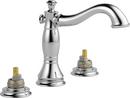 Delta Faucet Chrome Two Handle Widespread Bathroom Sink Faucet with Pop-Up Drain Assembly 