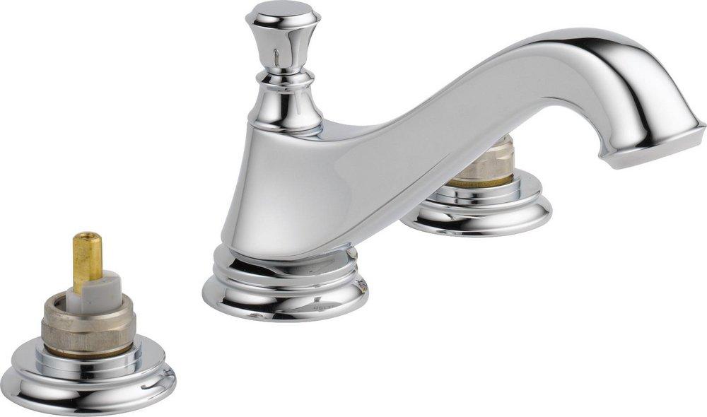Delta Faucet Chrome Two Handle Widespread Bathroom Sink Faucet with Pop-Up Drain Assembly (Handles Sold Separately) 