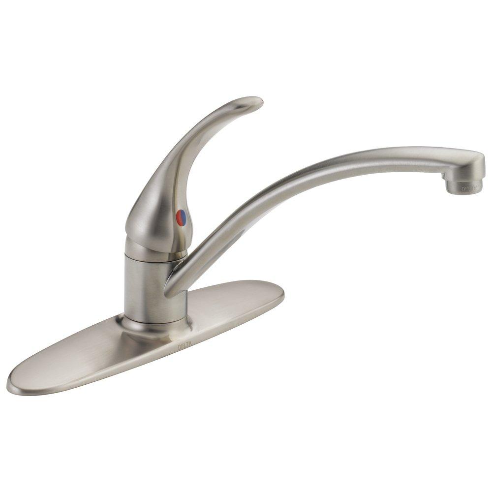 Delta Faucet Brilliance&reg; Stainless Single Handle Kitchen Faucet 