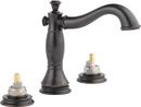 Delta Faucet Venetian Bronze Two Handle Widespread Bathroom Sink Faucet with Pop-Up Drain Assembly 