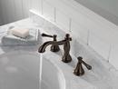 Delta Faucet Venetian Bronze Two Handle Widespread Bathroom Sink Faucet with Pop-Up Drain Assembly 