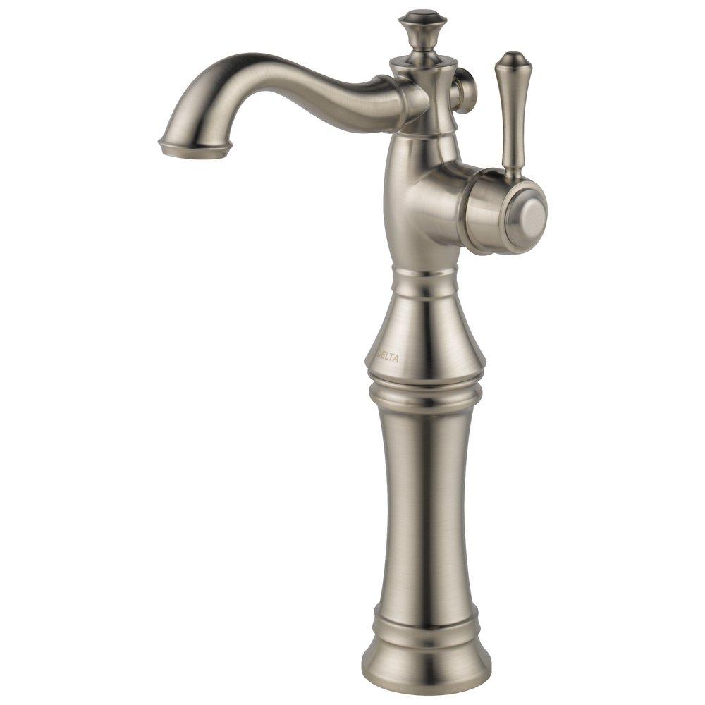 Delta Faucet Brilliance&reg; Stainless Single Handle Vessel Filler Bathroom Sink Faucet 