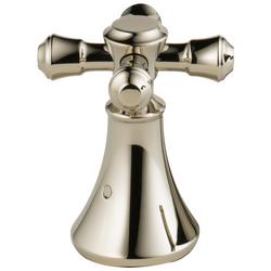 Metal Cross Roman Tub Filler Handles in Polished Nickel
