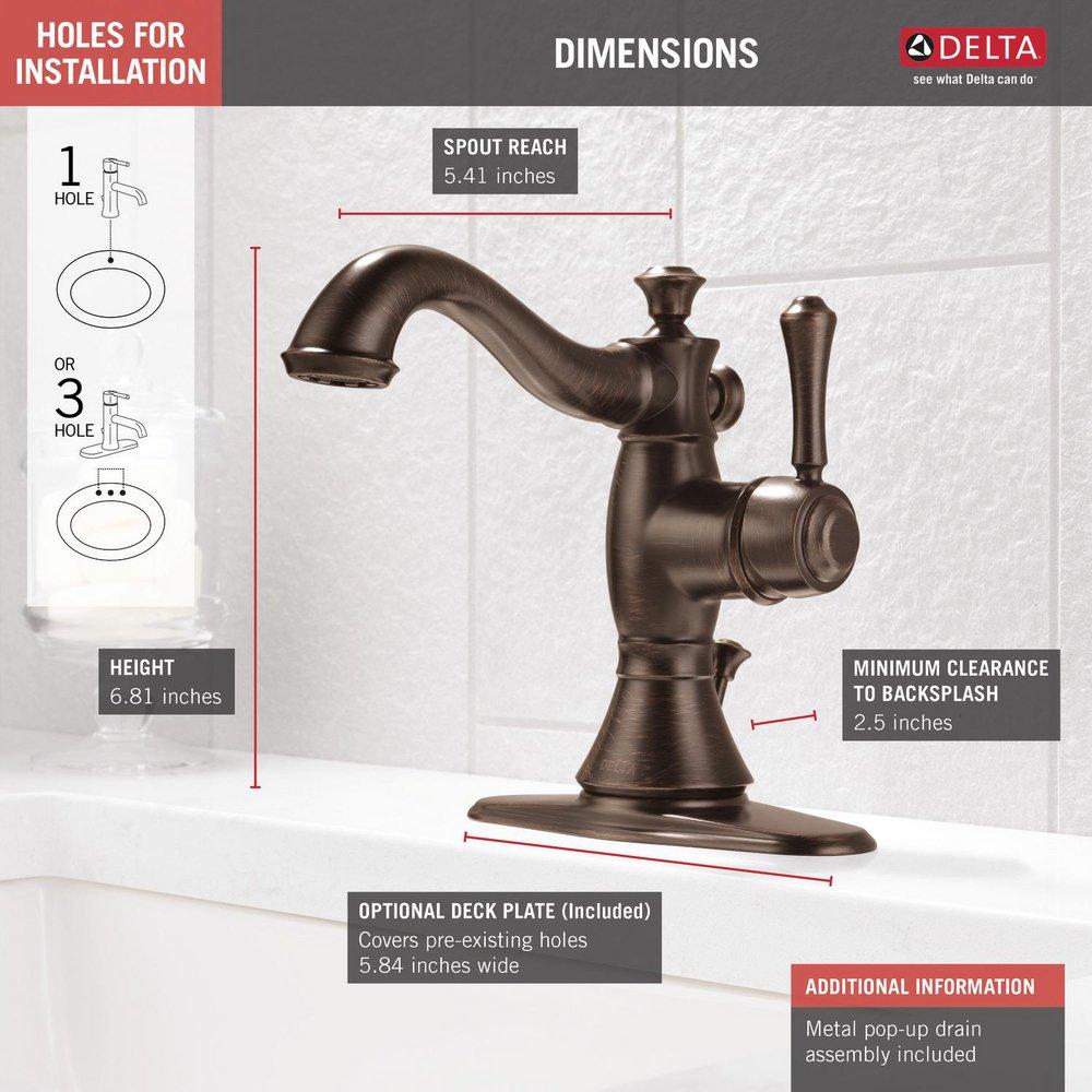 Delta Faucet Venetian Bronze Single Handle Centerset Bathroom Sink Faucet with Pop-Up Drain Assembly 