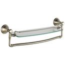 18 in. Glass Bathroom Shelf with Removable Bar in Stainless Steel