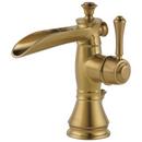 Delta Faucet Champagne Bronze Single Handle Centerset Waterfall Bathroom Sink Faucet with Pop-Up Drain Assembly 