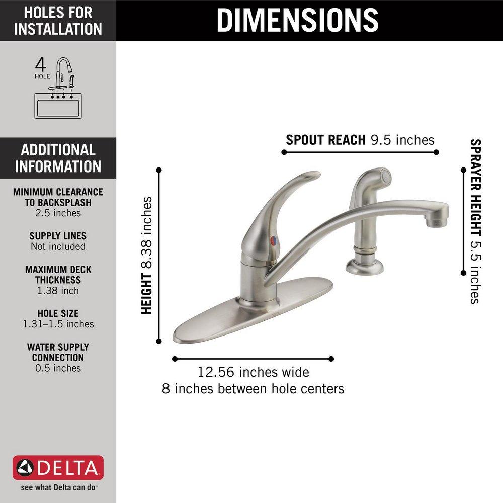 Delta Faucet Brilliance&reg; Stainless Single Handle Kitchen Faucet 