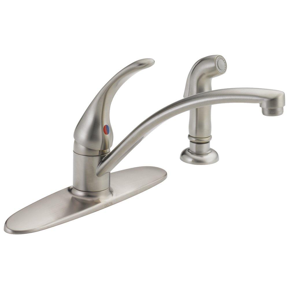 Delta Faucet Brilliance&reg; Stainless Single Handle Kitchen Faucet 
