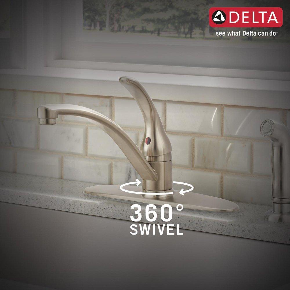 Delta Faucet Brilliance&reg; Stainless Single Handle Kitchen Faucet 
