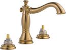 Delta Faucet Brilliance&reg; Champagne Bronze Two Handle Widespread Bathroom Sink Faucet with Pop-Up Drain Assembly 