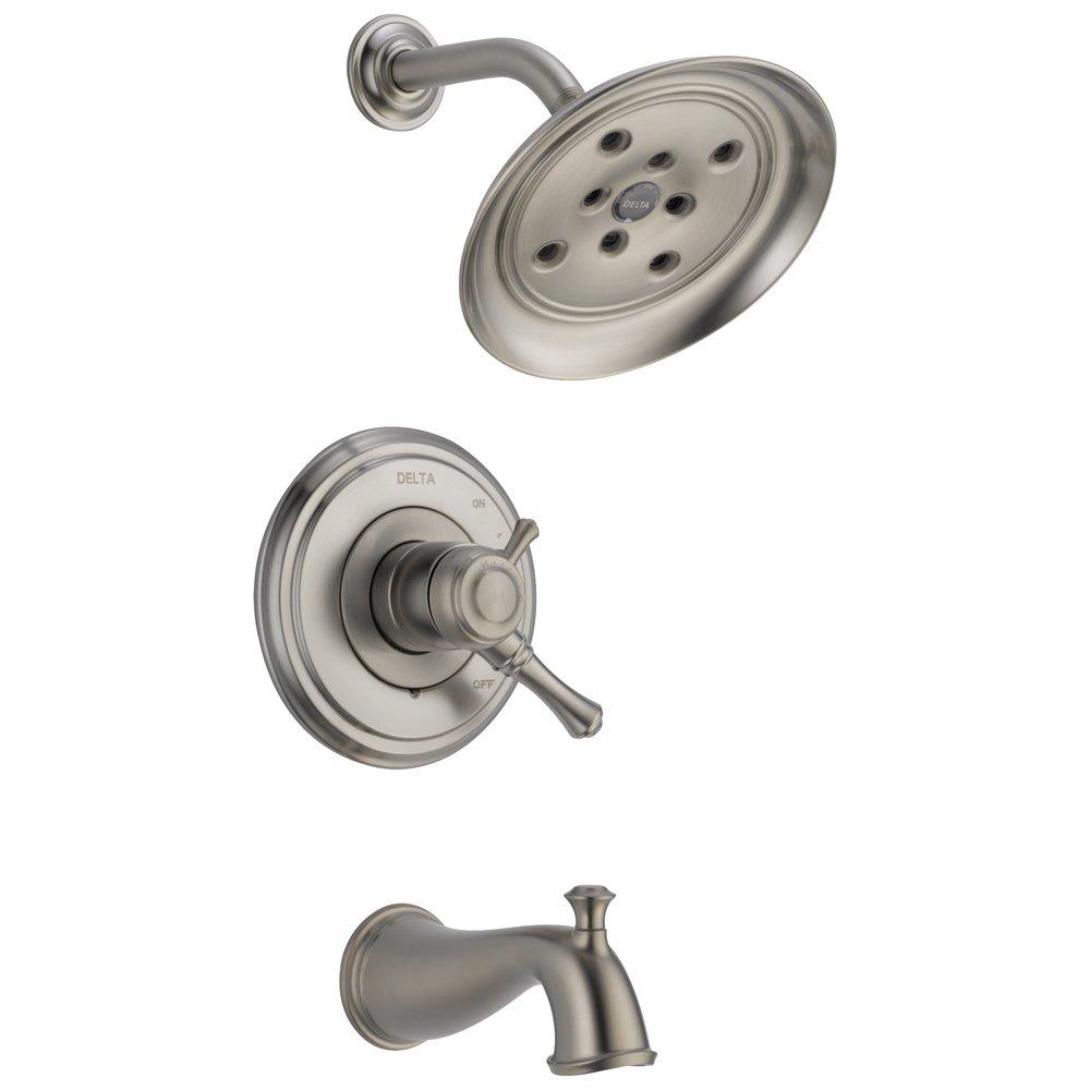 Delta Faucet Brilliance&reg; Stainless Two Handle Single Function Bathtub & Shower Faucet (Trim Only) 