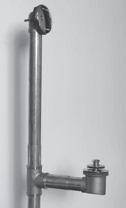 16 in. Brass Toe-Tap Drain in Brushed Nickel
