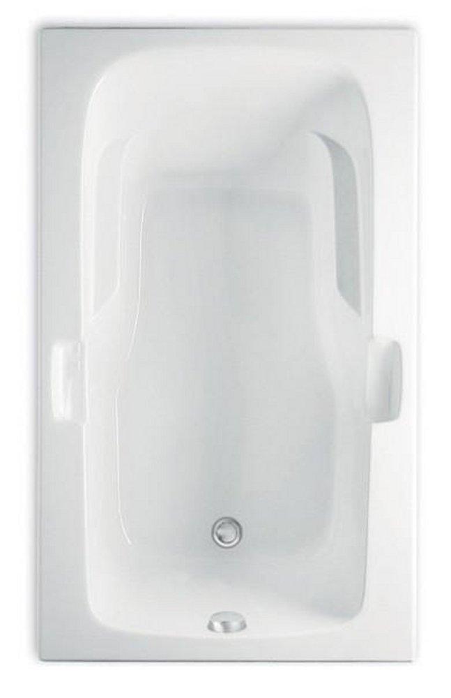 Aquatic White 60 x 36 in. Soaker Drop-In Bathtub with Universal Drain 