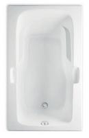 Aquatic White 60 x 36 in. Soaker Drop-In Bathtub with Universal Drain 