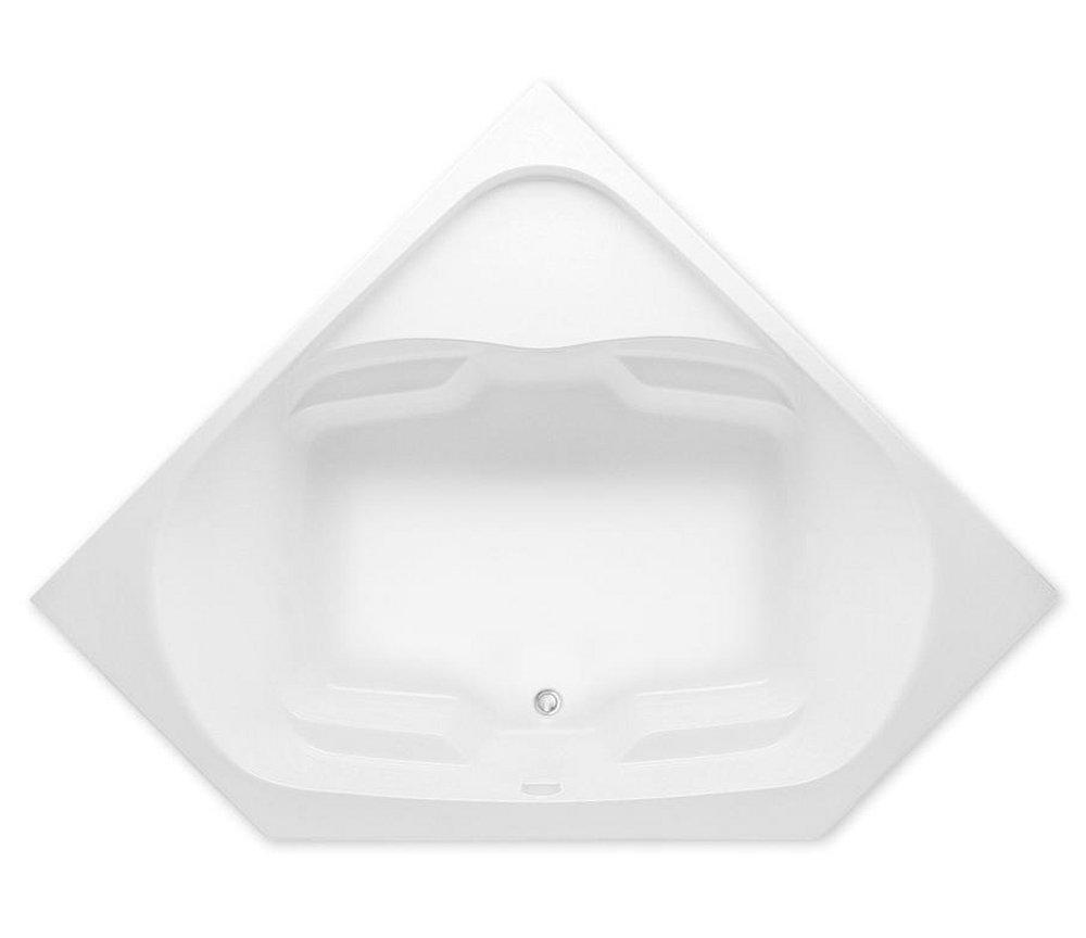 Aquatic White 60 x 60 in. Whirlpool Drop-In Bathtub with Universal Drain 