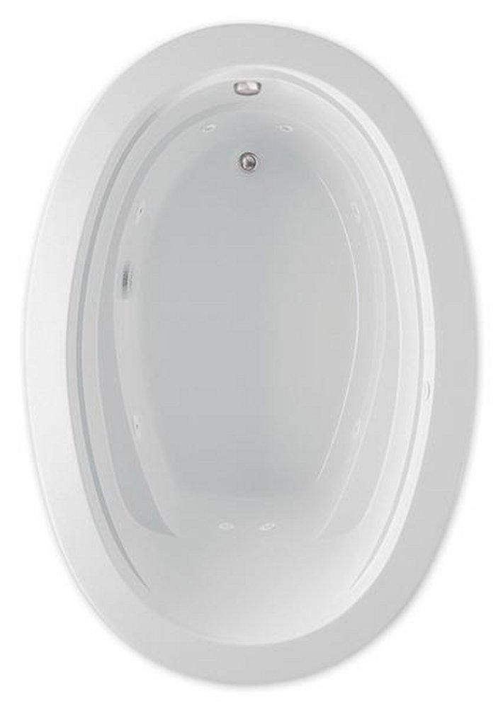 Aquatic White 59-1/8 x 40 in. Soaker Drop-In Bathtub with Reversible Drain 