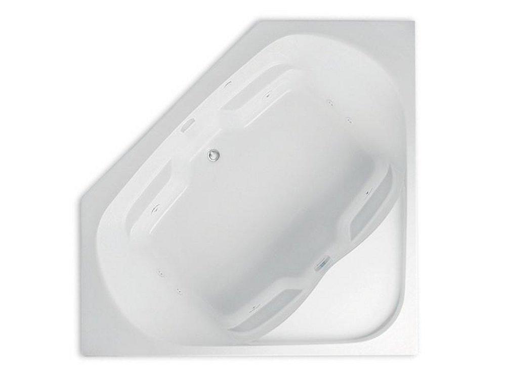 Aquatic White 60 x 60 in. Soaker Drop-In Bathtub Center Drain 