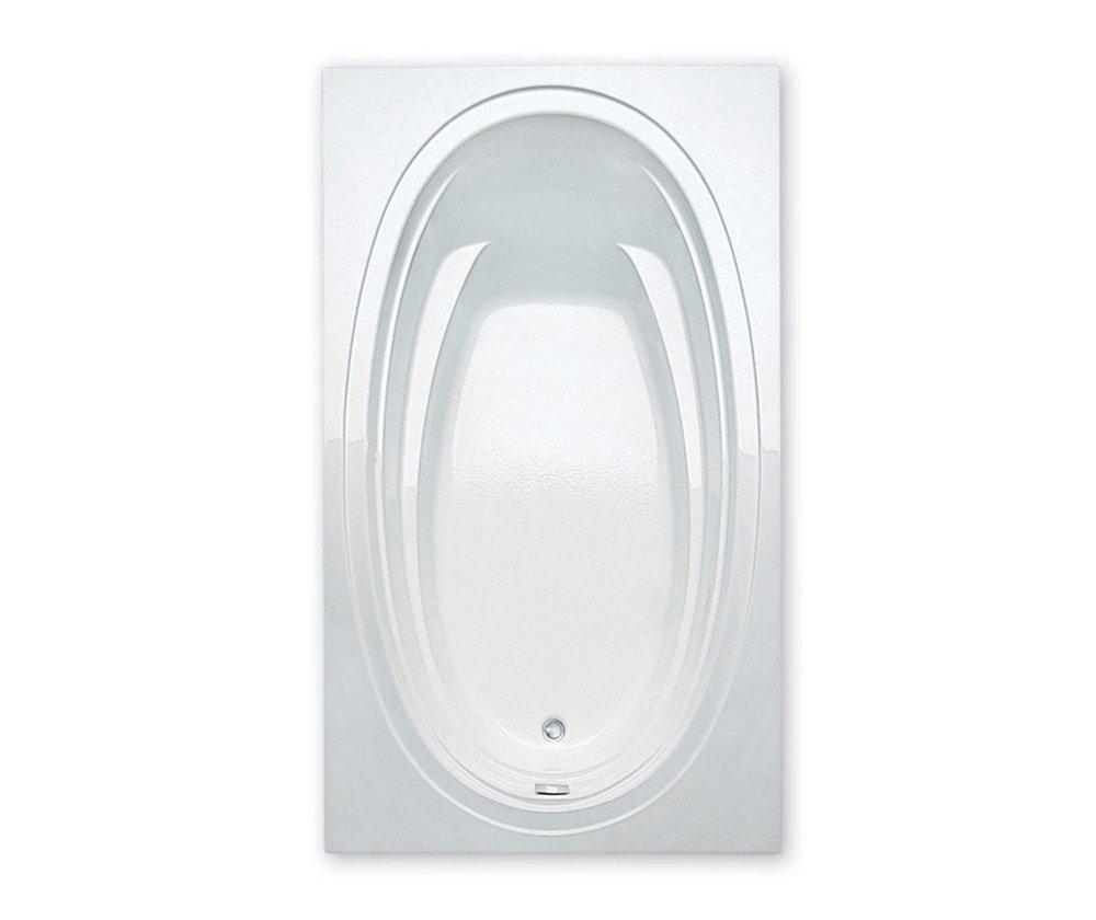 Aquatic White 72 x 42 in. Soaker Drop-In Bathtub with Universal Drain 