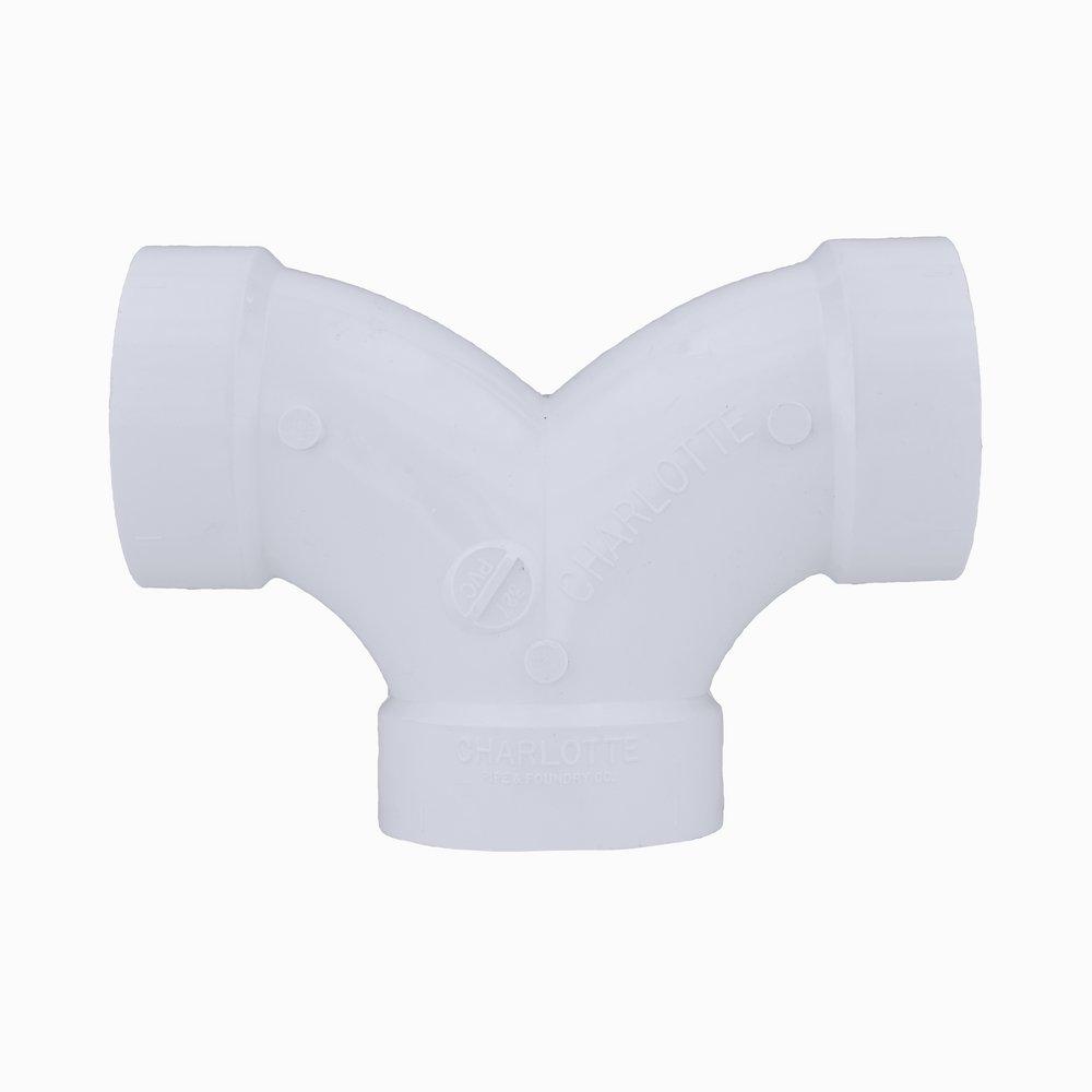 White PVC DWV 90° Double Elbow 