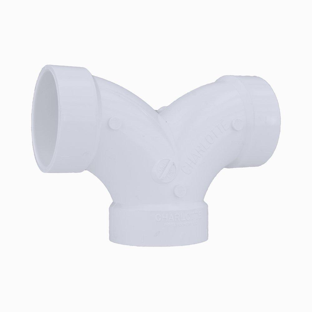 White PVC DWV 90° Double Elbow 