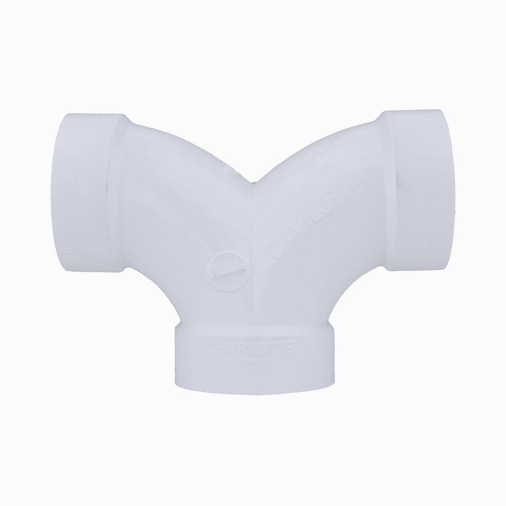 White PVC DWV 90° Double Elbow 