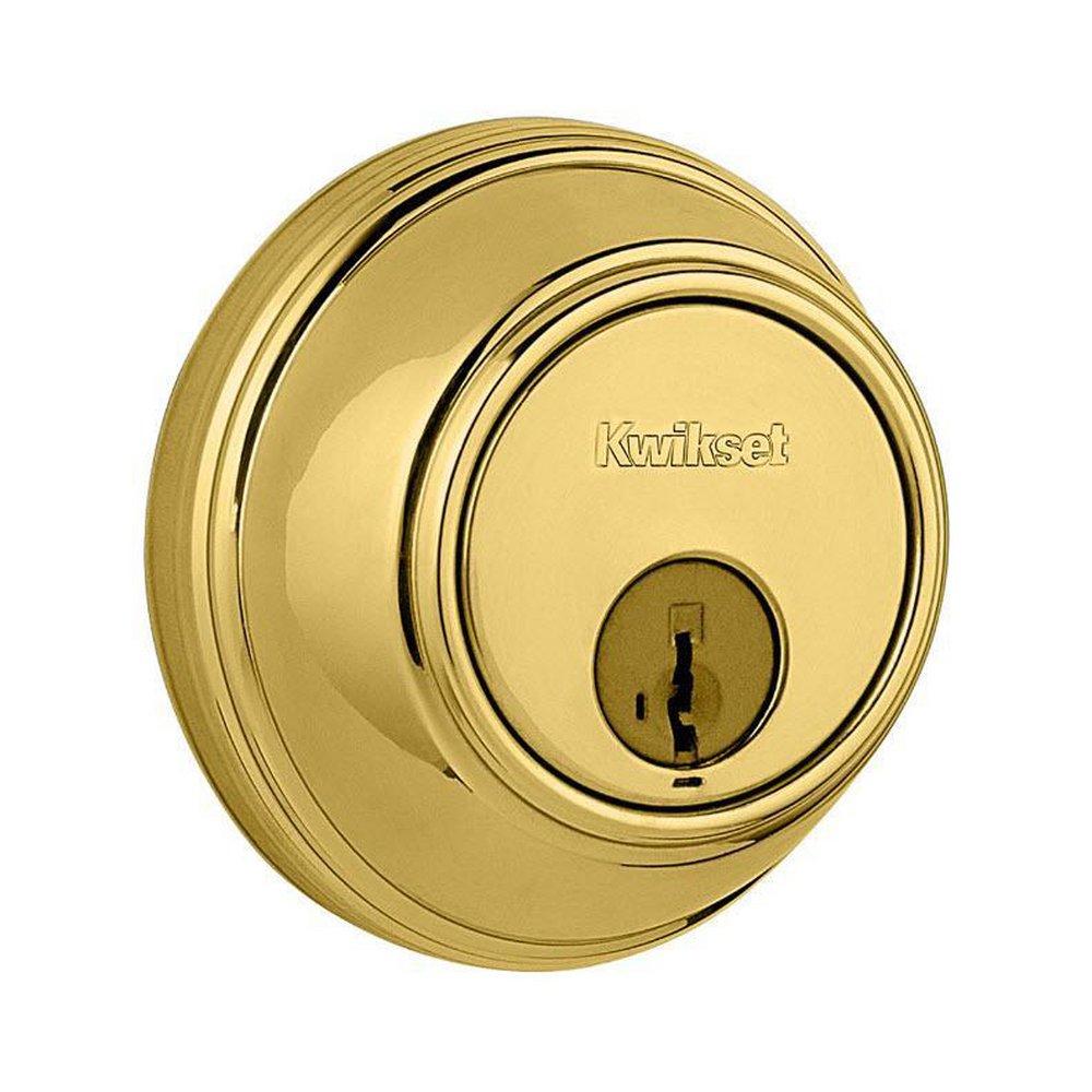 Kwikset Polished Brass Single Cylinder Zinc Deadbolt 