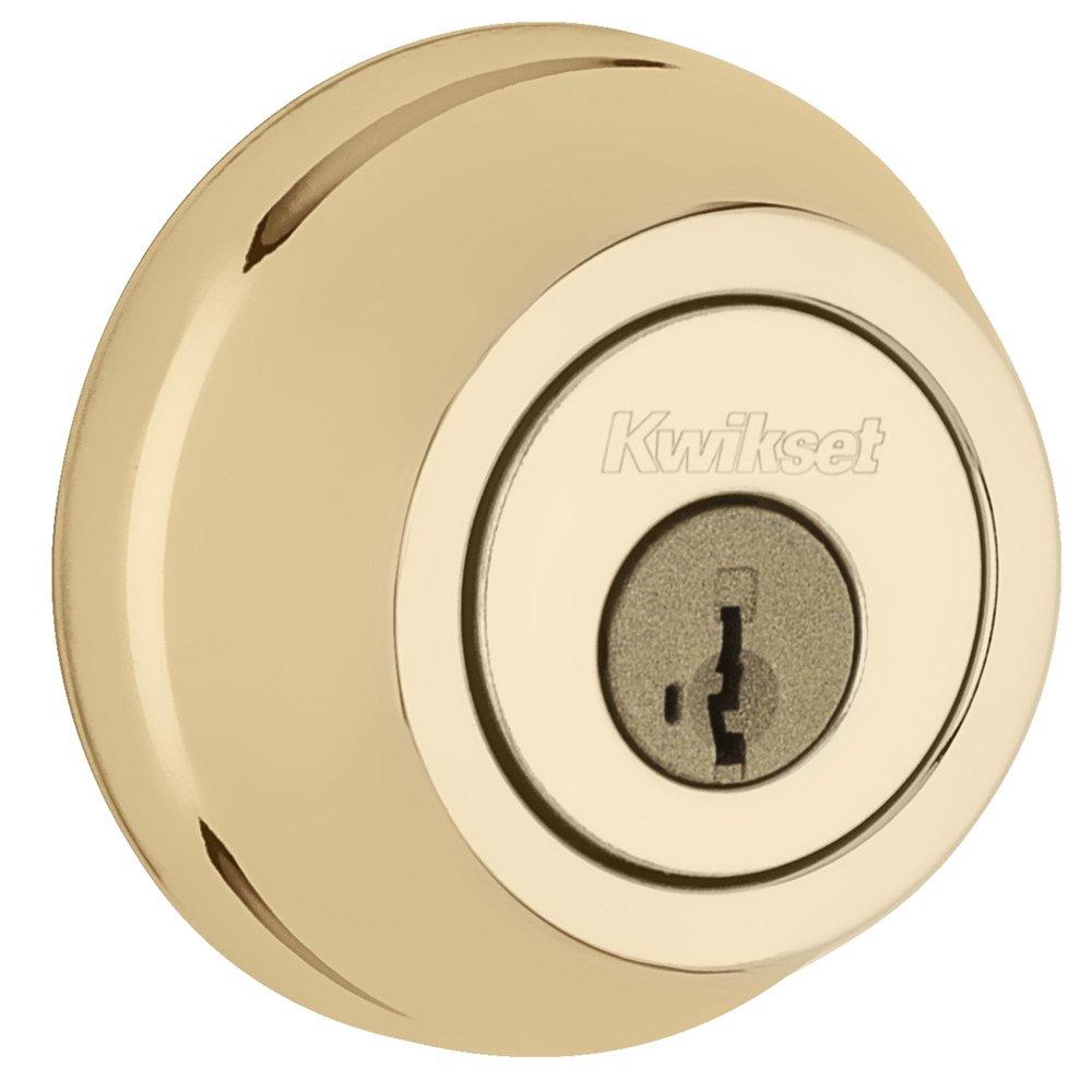 Kwikset Polished Brass Single Cylinder Deadbolt Smart Key 