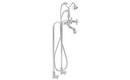 10 gpm Tub Filler with Double Cross Handle and Hand Shower in Polished Chrome