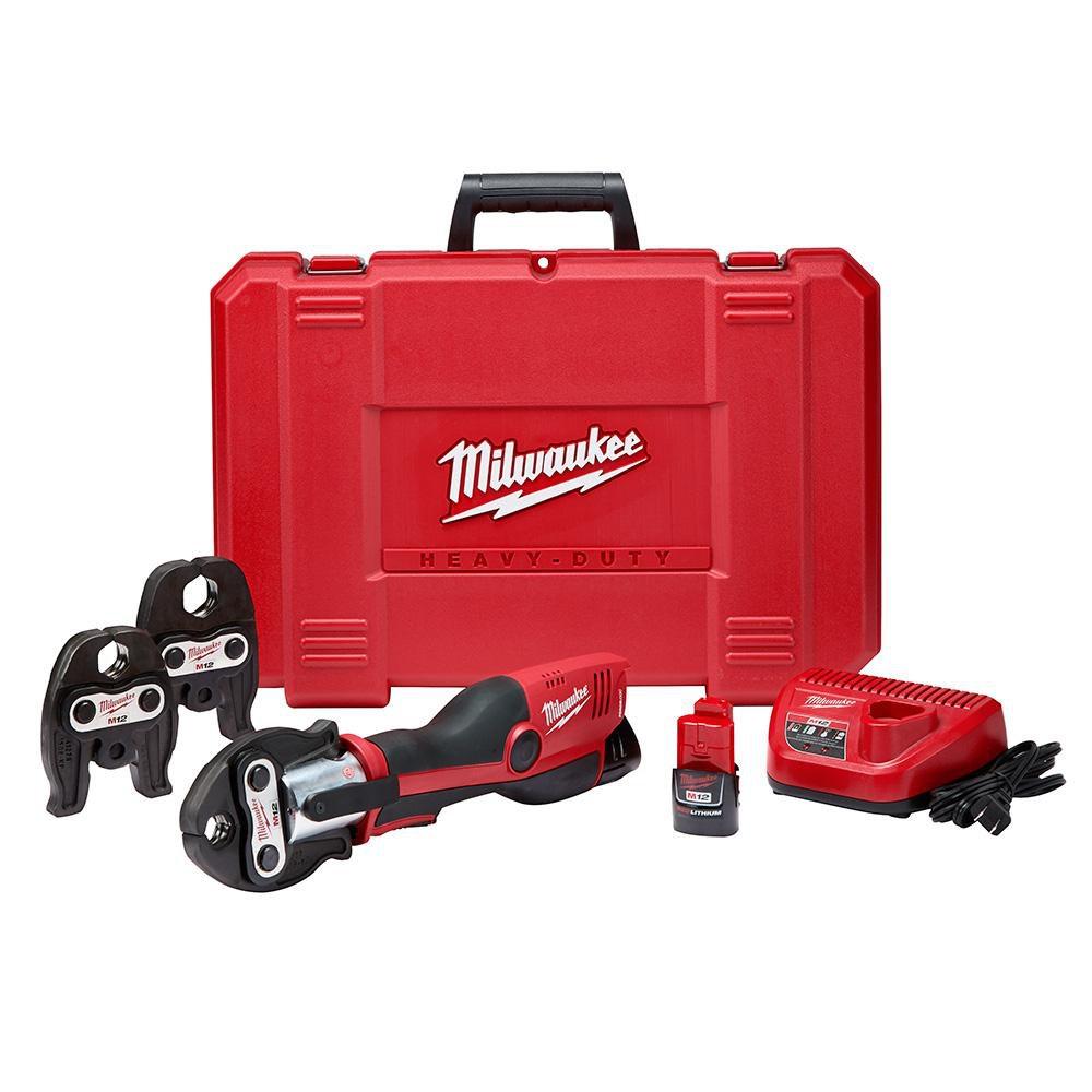 Milwaukee&reg; Red 0.5 - 1.25 in. Battery Press Tool 