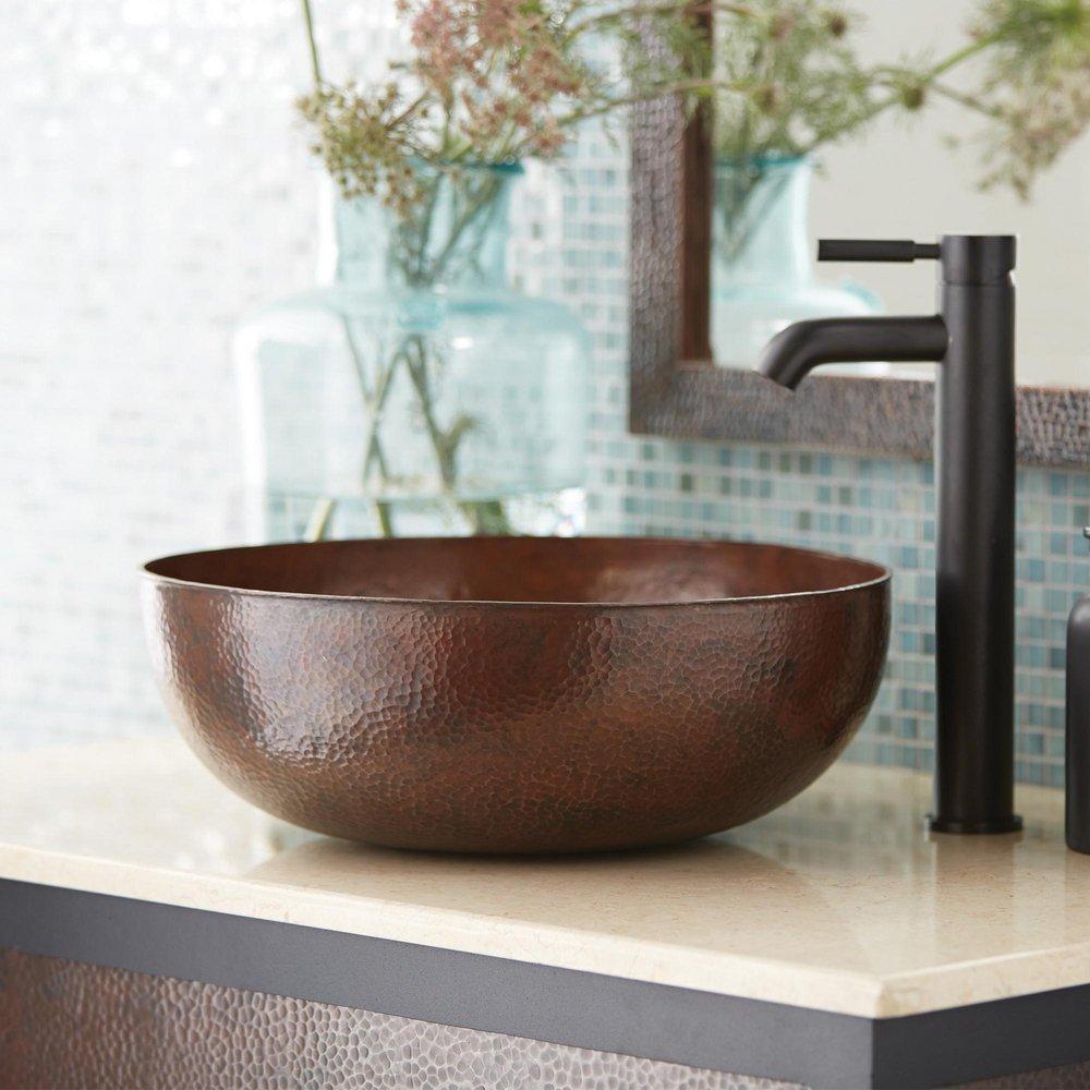 Native Trails Antique Copper Round Bathroom Sink 