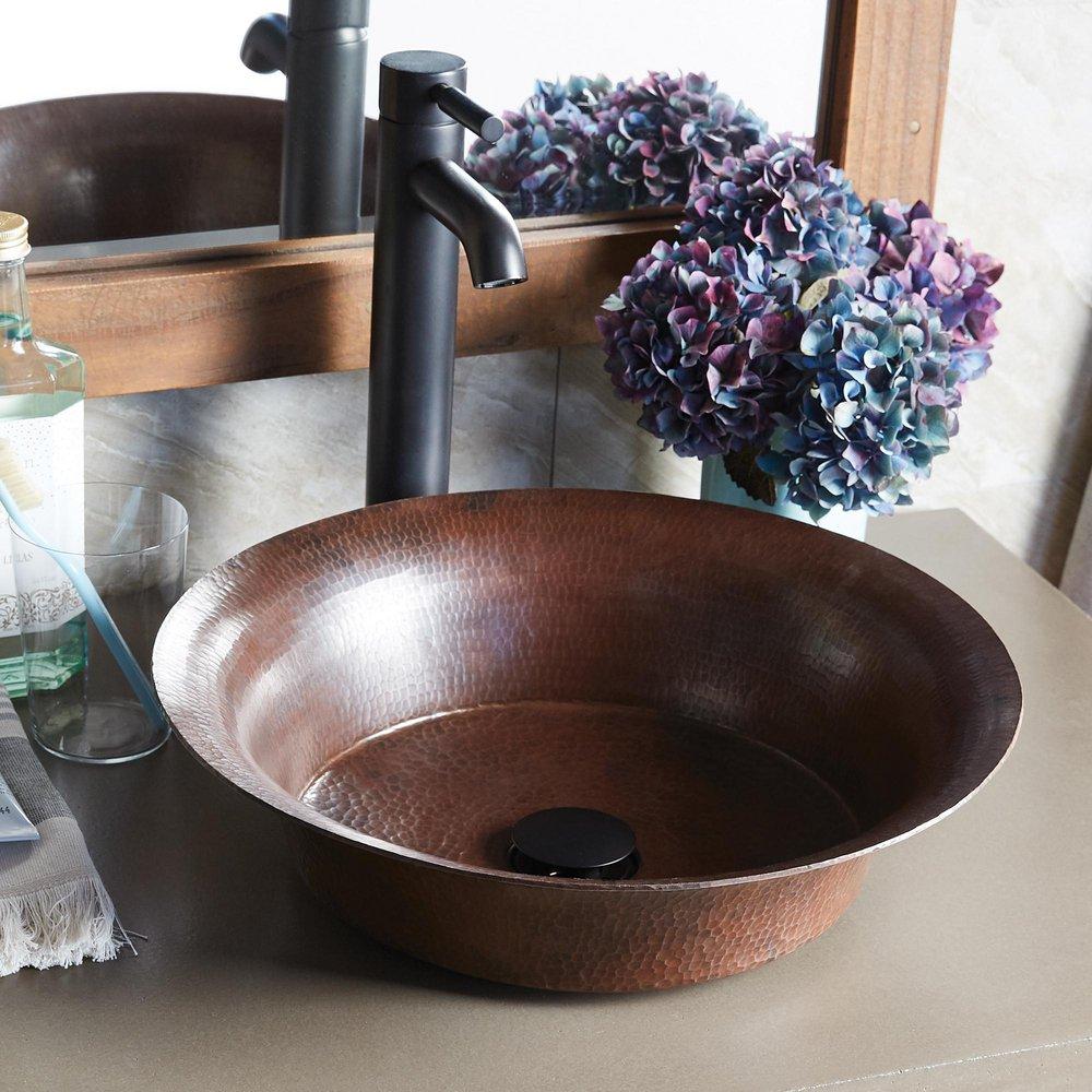 Native Trails Antique Copper Round Bathroom Sink 