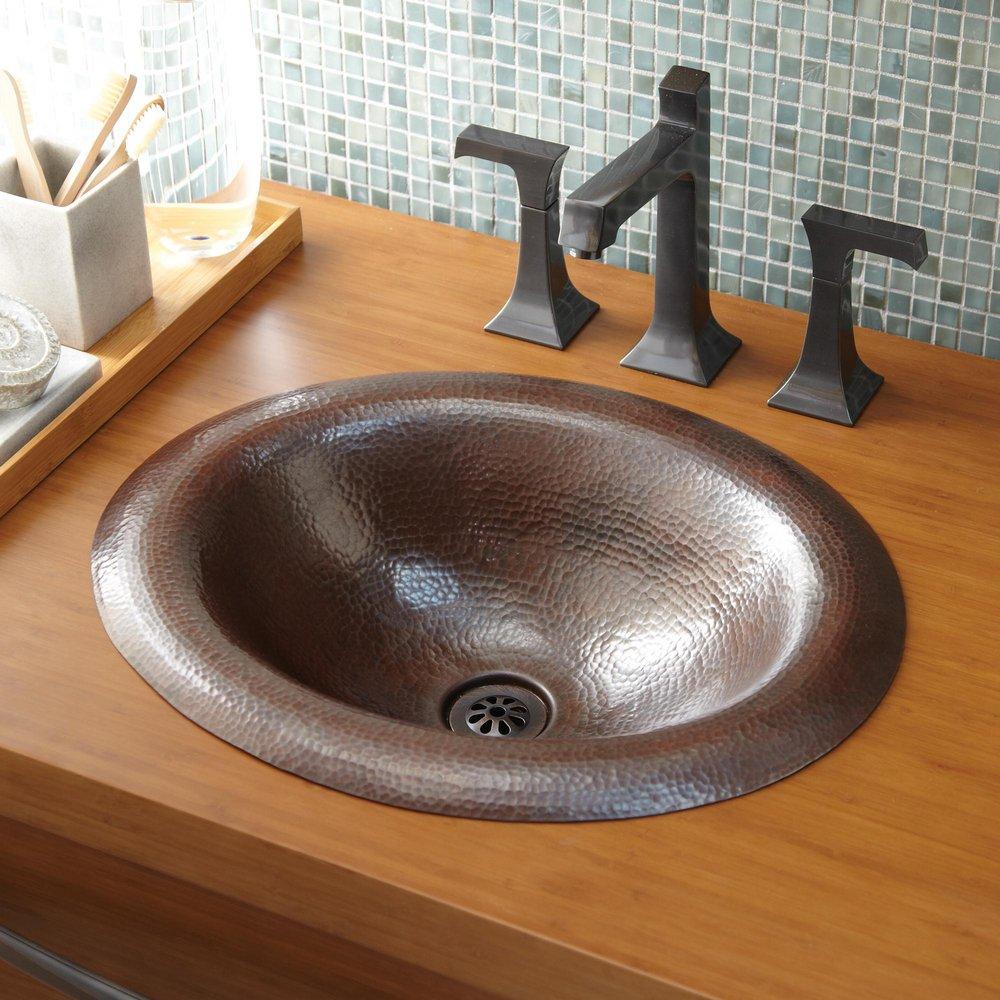 Native Trails Antique Copper Drop-In Lavatory Sink 