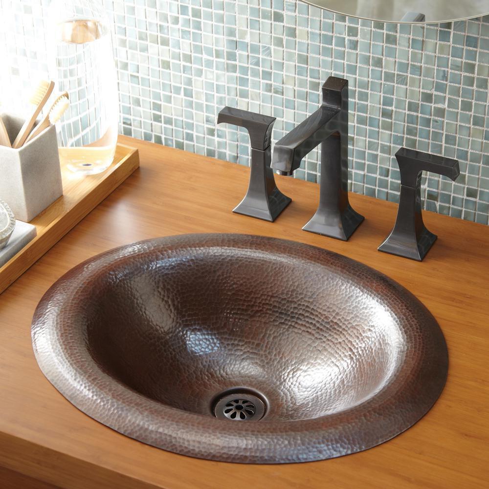 Native Trails Antique Copper Drop-In Lavatory Sink 
