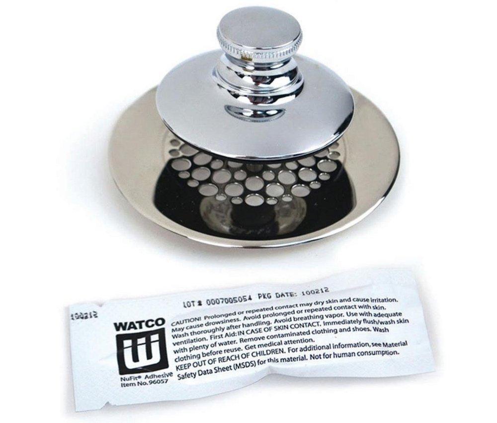 Watco Chrome Plated Bathtub Stopper and Drain Push Pull Grid 