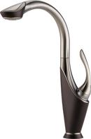 Brizo Brilliance&reg; Stainless/Cocoa Bronze 1.8 gpm Single Lever Handle Deckmount Kitchen Sink Faucet 360 Degree Swivel Spout 3/8 in. Compression Connection 