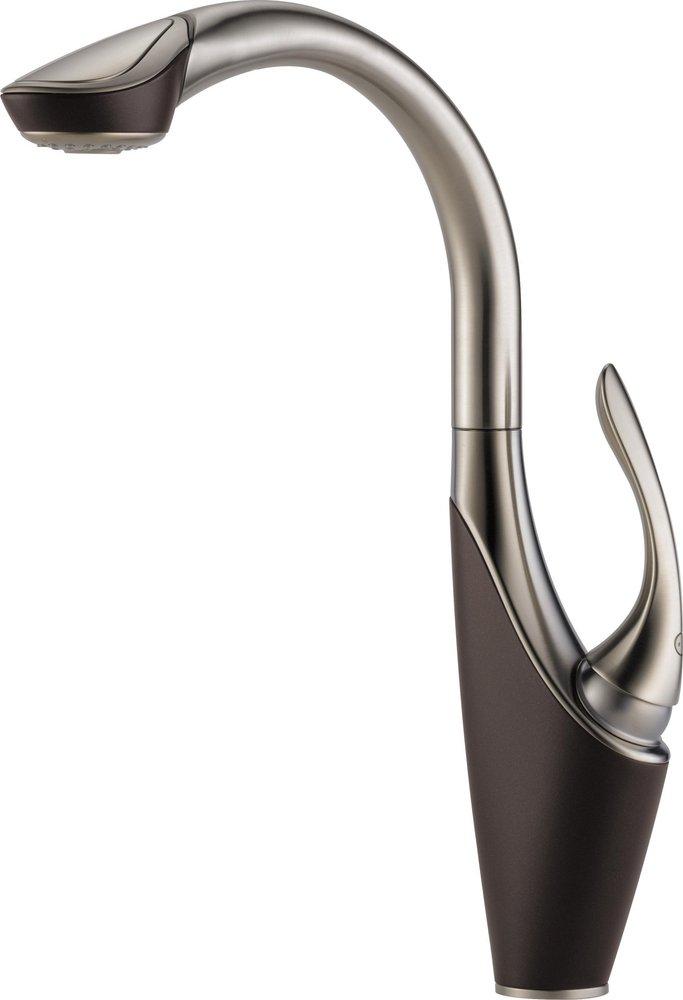 Brizo Brilliance&reg; Stainless/Cocoa Bronze Single Lever Handle High Pull-Out Kitchen Faucet 