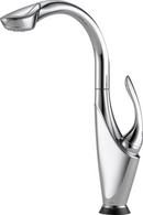 Brizo Polished Chrome 1.8 gpm Single Lever Handle Deckmount Kitchen Sink Faucet 360 Degree Swivel Spout 3/8 in. Compression Connection 